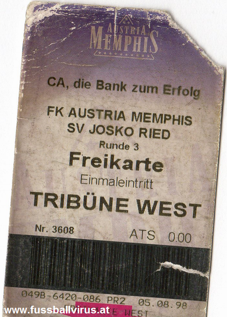 FK Austria Wien - SV Ried 5.8.1998
