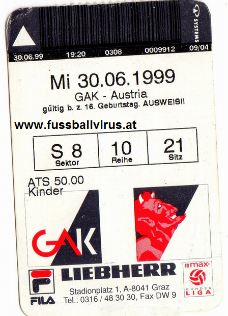 GAK - FK Austria Wien 30.06.1999