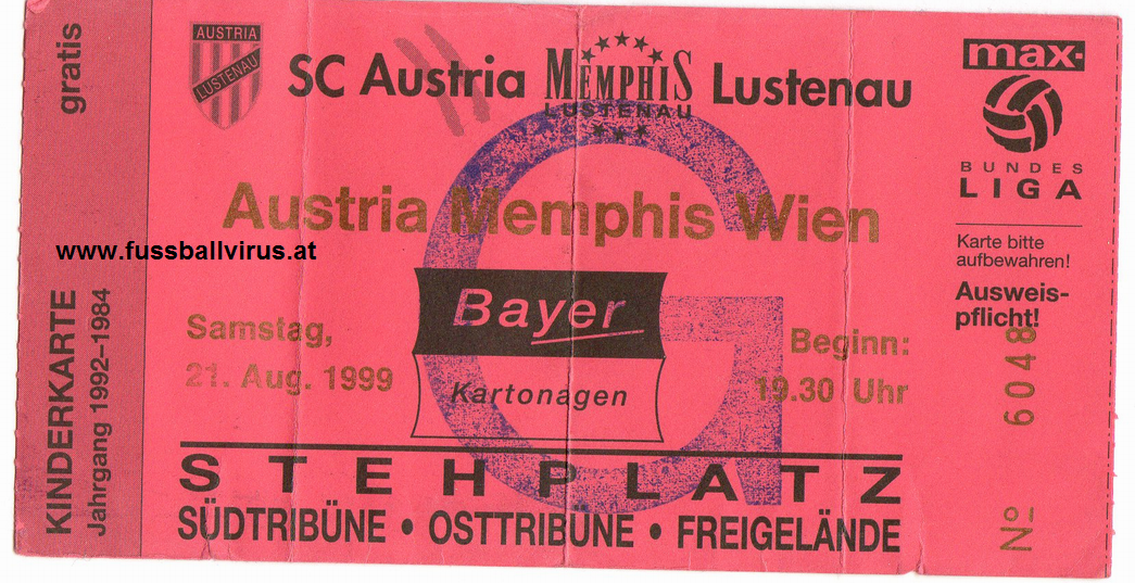 SC Austria Lustenau - FK Austria Wien 21.8.1999