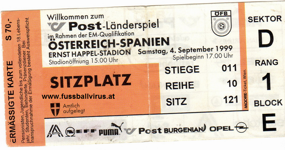 Österreich - Spanien 4.9.1999