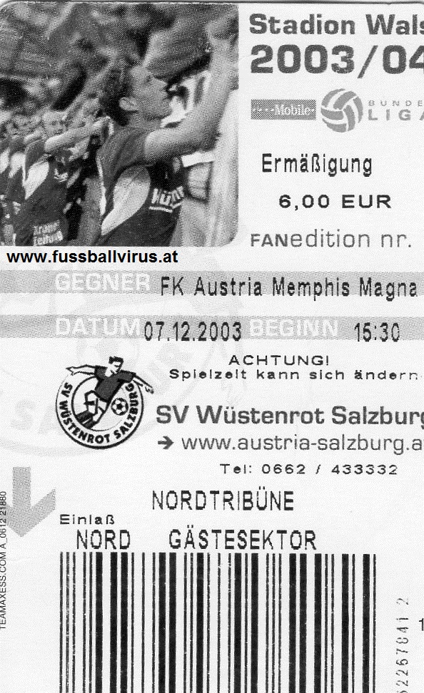 7.12. SV Salzburg - FK Austria Wien