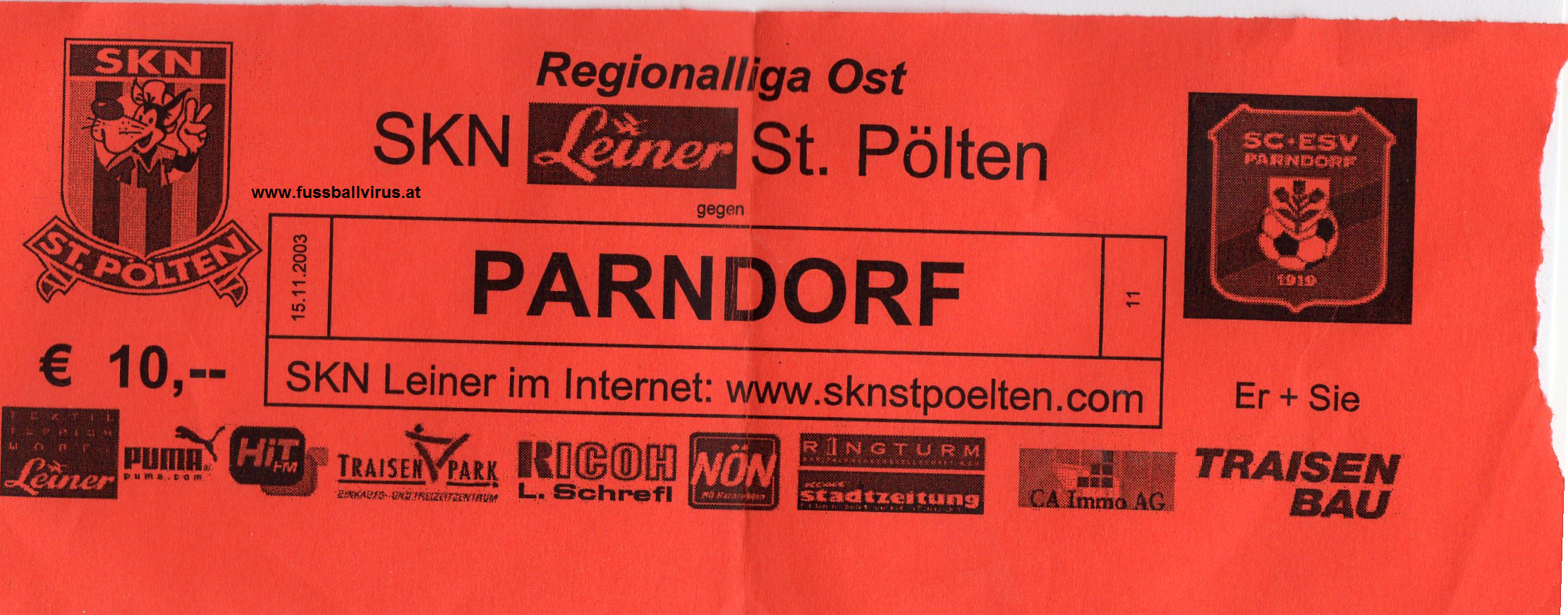 15.11. SKN St. Pölten - SC/ESV Parndorf