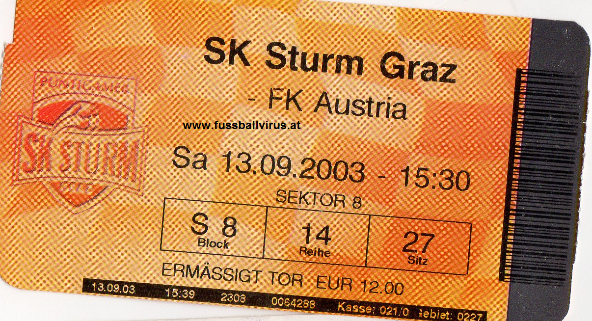 13.9. SK Sturm - FK Austria Wien
