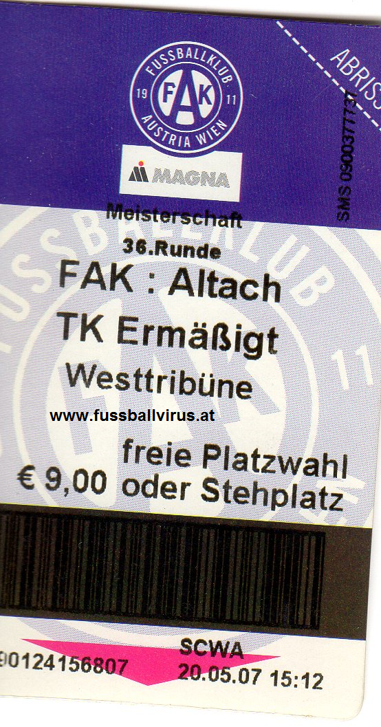20.5. FK Austria Wien - SCR Altach