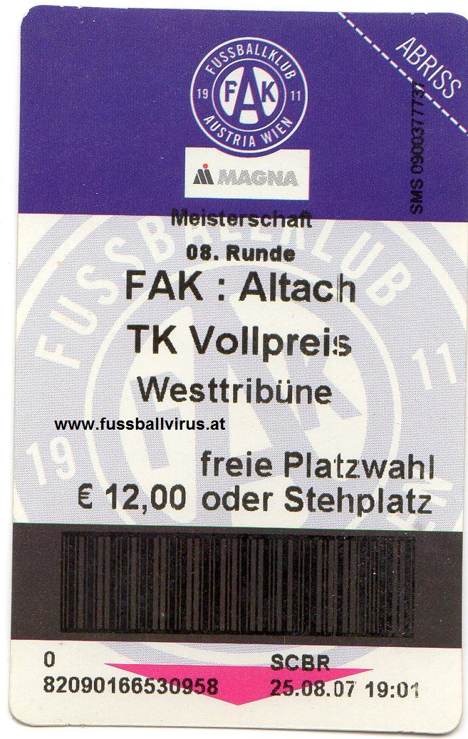 25.8. FK Austria Wien - SCR Altach