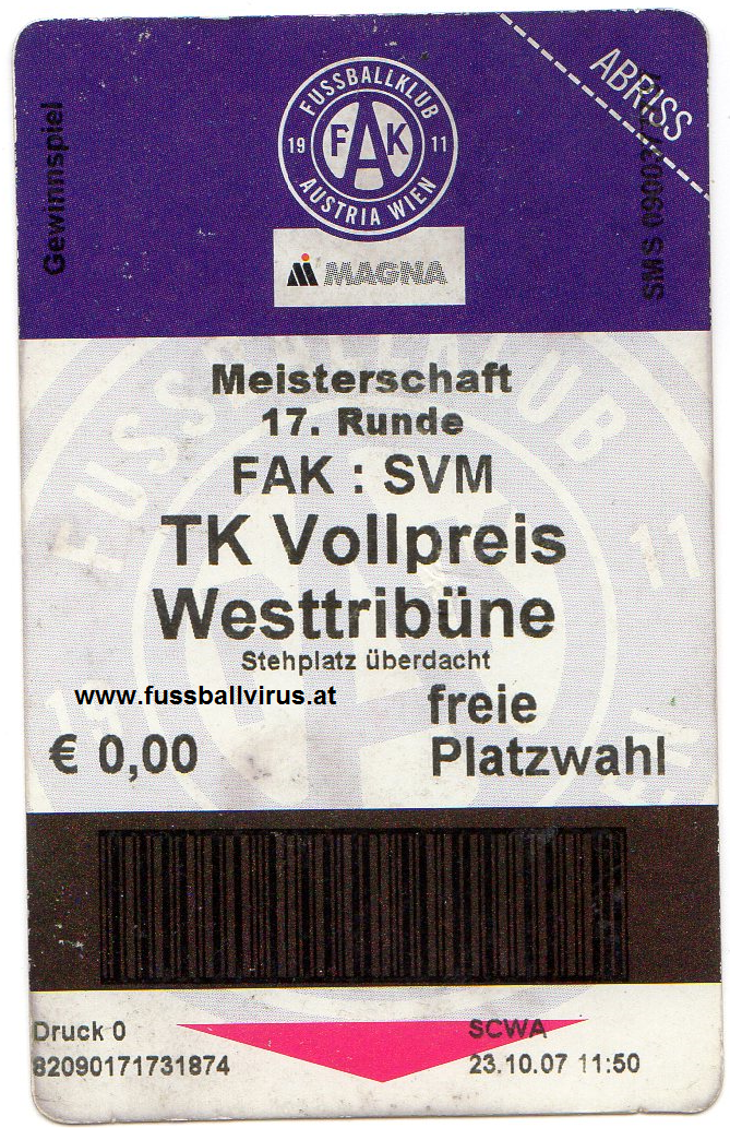 31.10. FK Austria Wien - SV Mattersburg