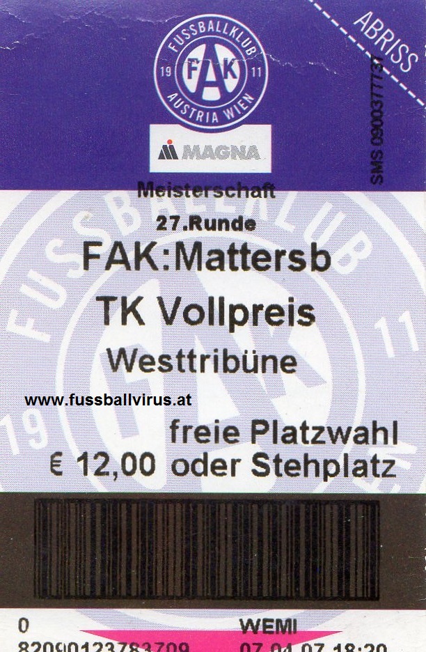 7.4. FK Austria Wien - SV Mattersburg