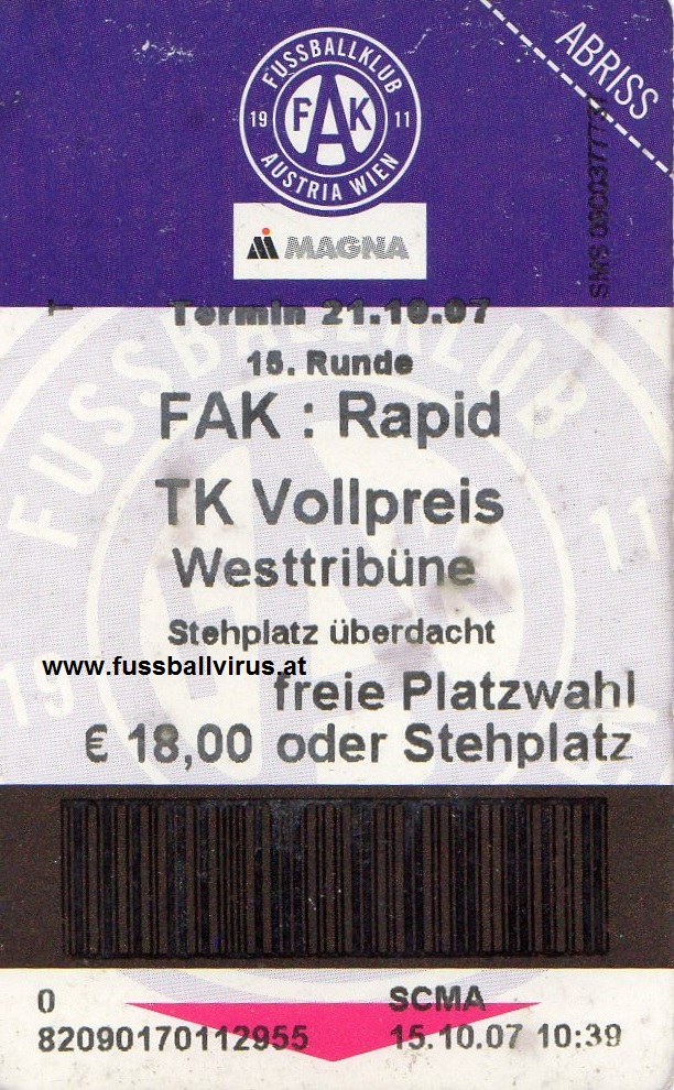21.10. FK Austria Wien - Rapid