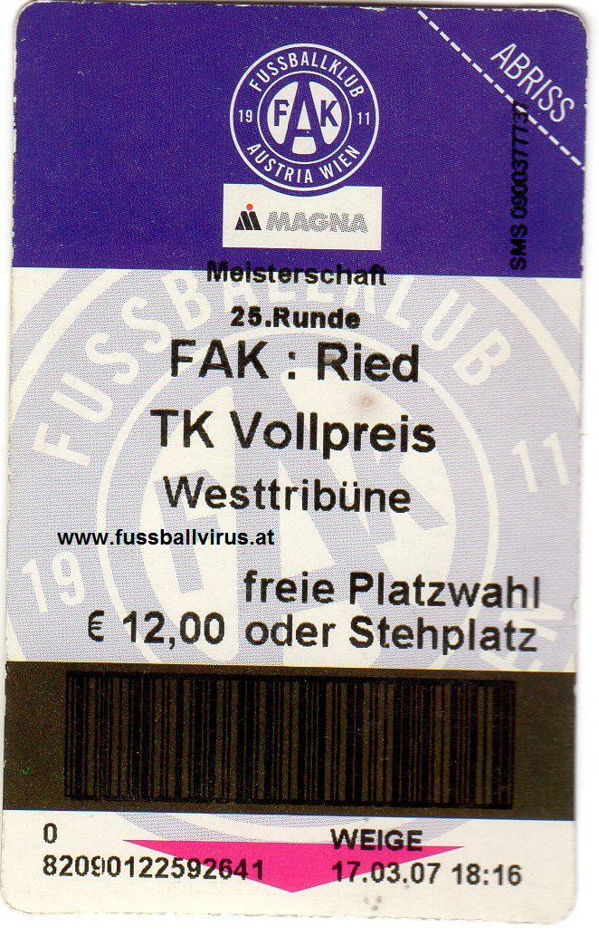 17.3. FK Austria Wien - SV Ried