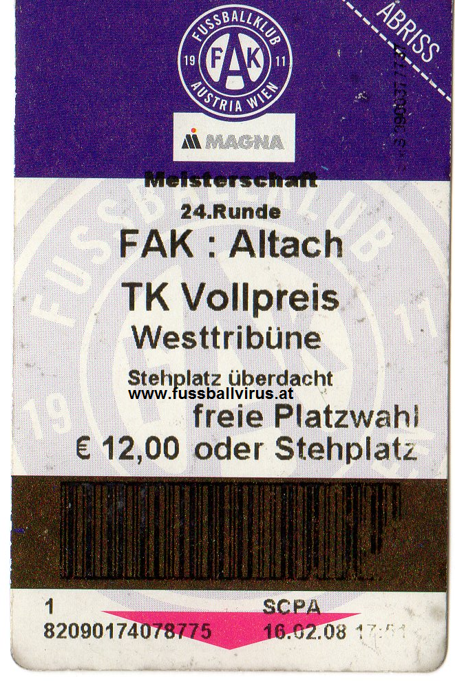 FK Austria Wien - SCR Altach 16.2.