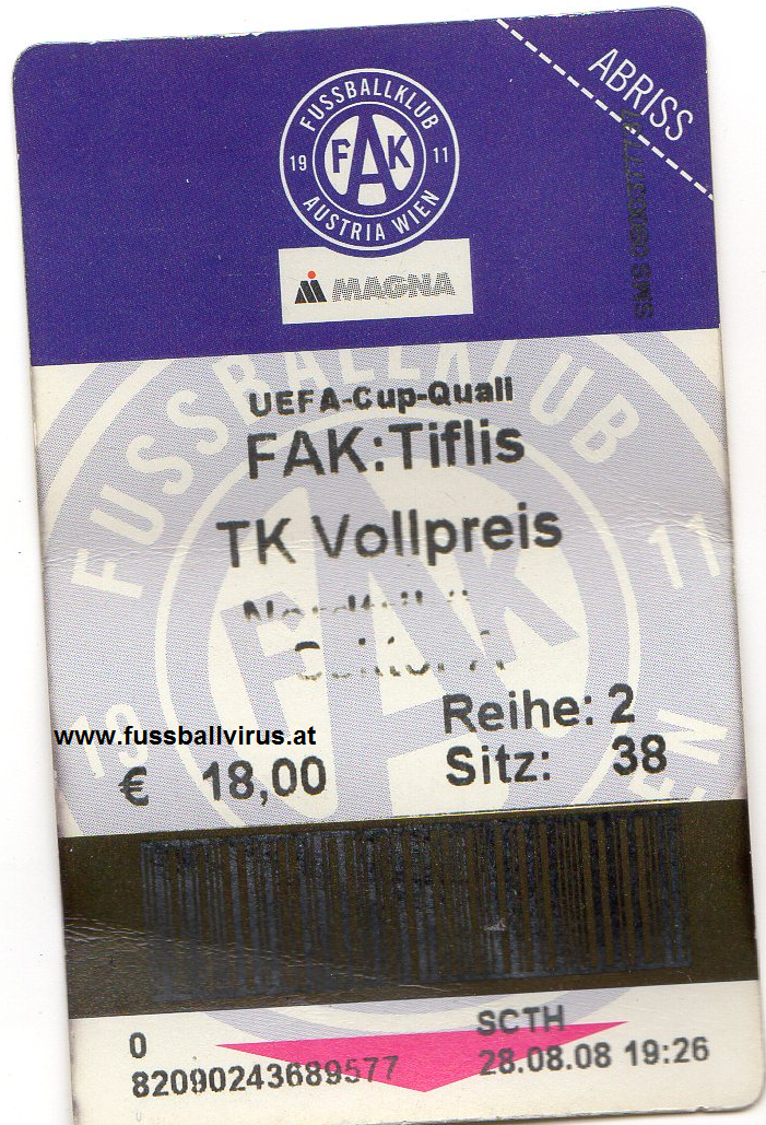 28.8. FK Austria Wien - Tiflis