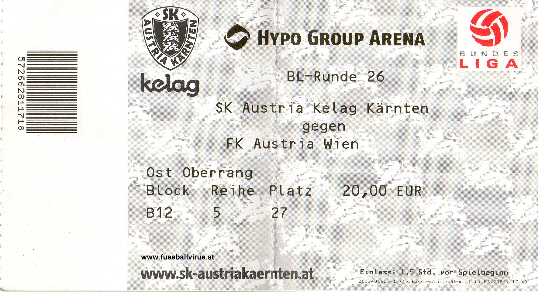 14.3. SK Austria Kärnten - FK Ausrtia Wien