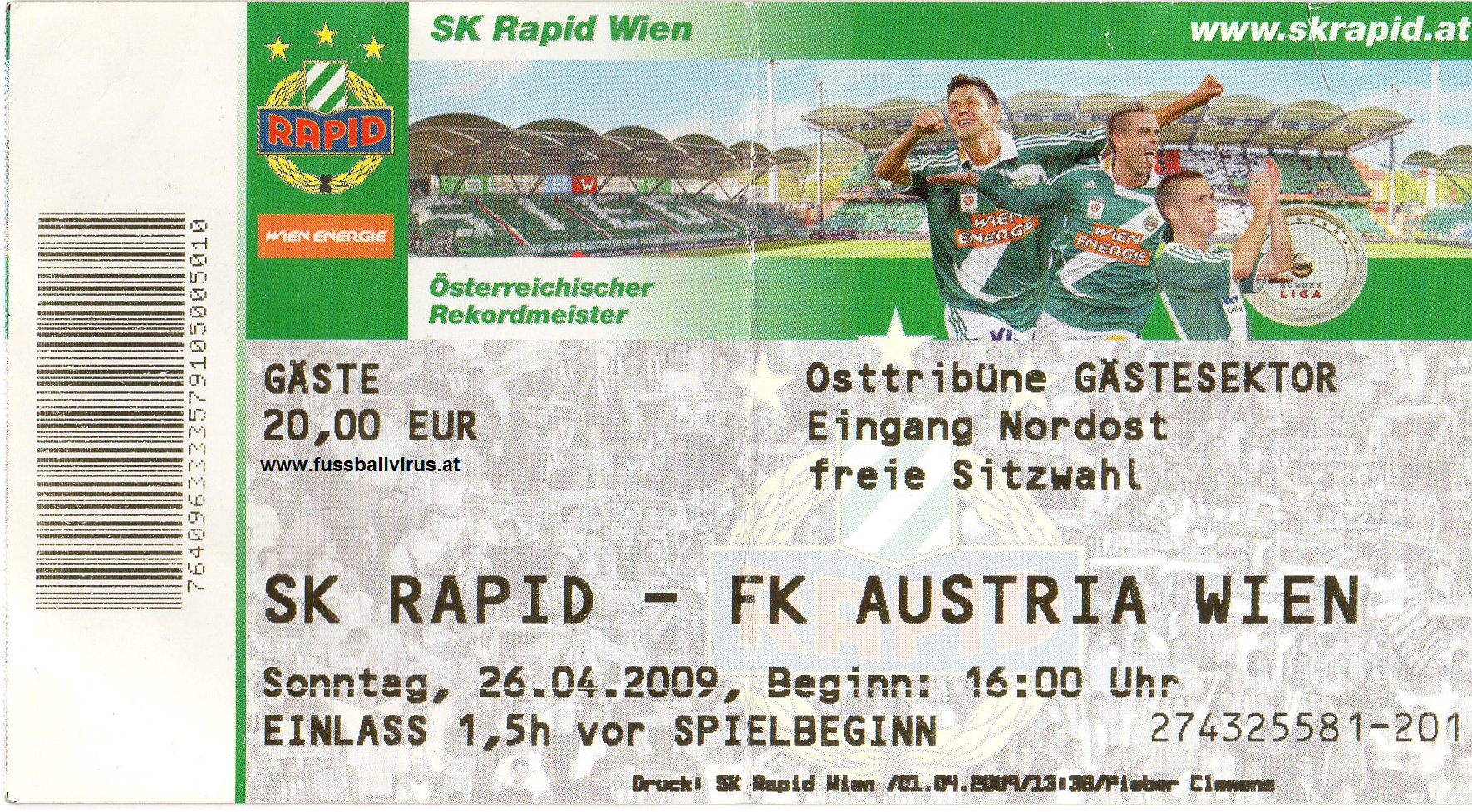 26.4. SC Rapid - FK Austria Wien