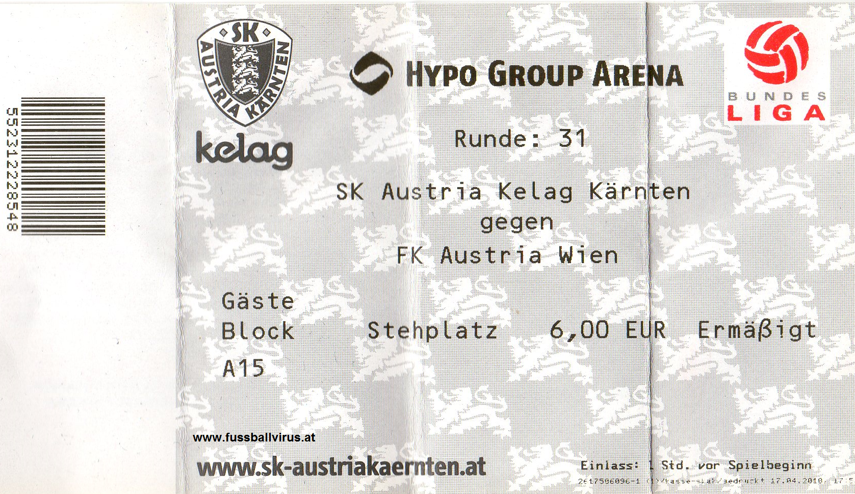 SK Austria Kärnten - FK Austria Wien 17.4.