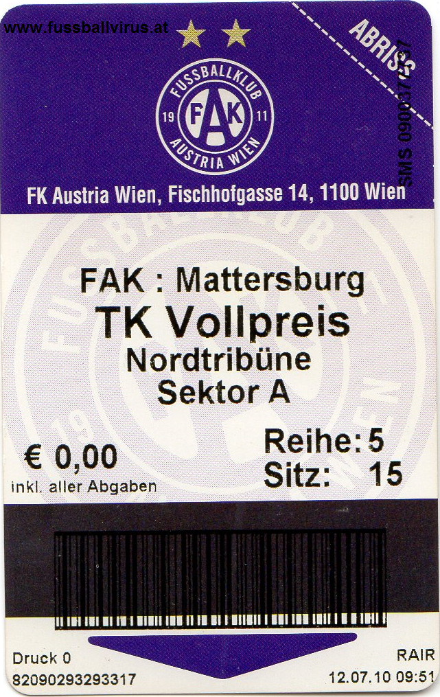 FK Austria Wien - SV Mattersburg 12.7.