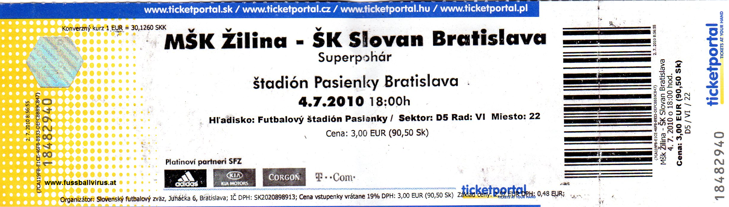 MSK Zilina - SK Slovan Bratislava 4.7.